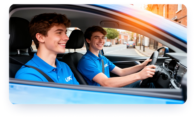 Learner driver having a lesson